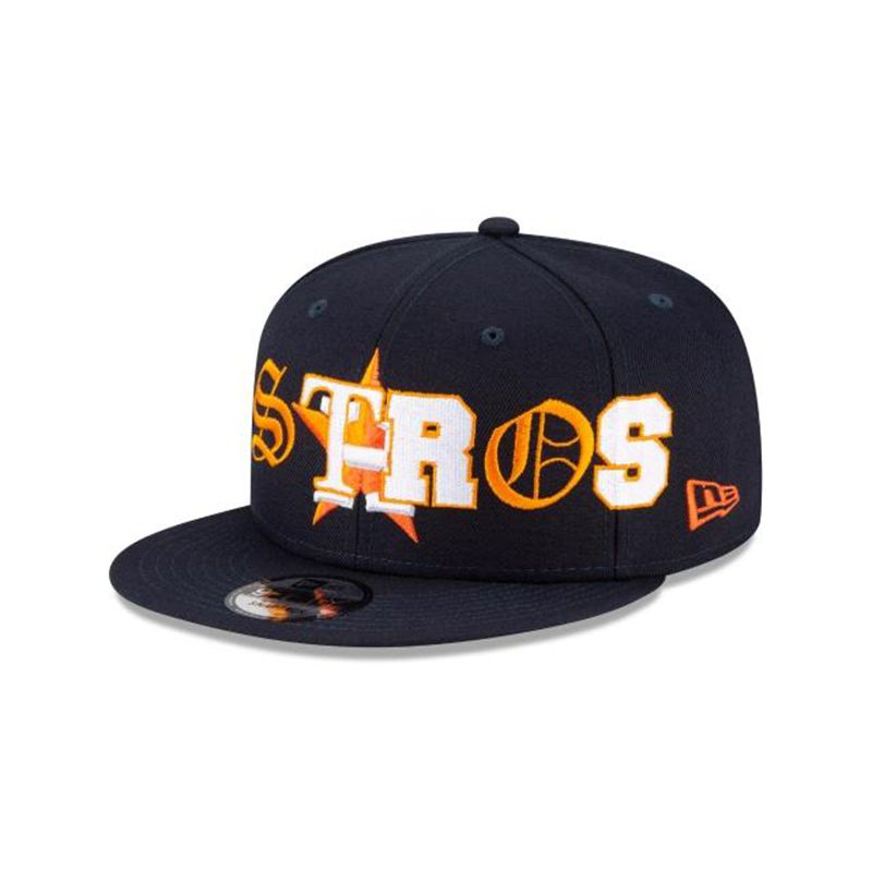 MLB Houston Astros Mixed Font 9Fifty Snapback (BSR0093) - Blue New Era Caps